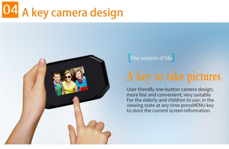 YB-30BH 3 inch Screen 1.0MP Security Camera Taking Picture Door Peephole, Support TF Card