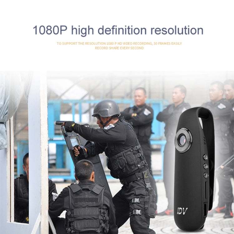 IDV 007 HD 1080P Clip Design Law Enforcement Recorder Portable Mini Monitoring Recorder, Support Motion Detection & TF Card (Max 128GB)