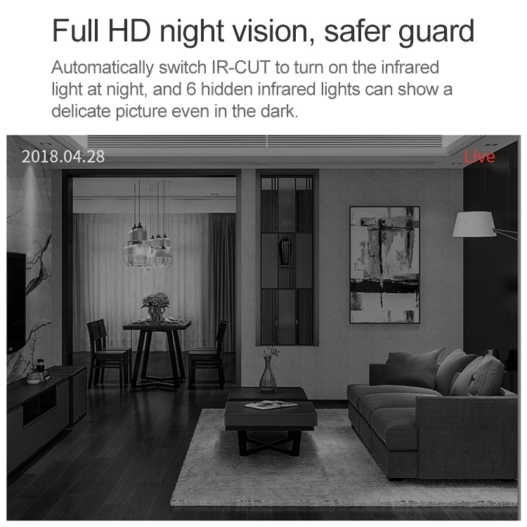 SECTEC IL-HIP291G-2M-AI Black Camera Indoor Home Wireless Wifi Intelligent Automatic Tracking HD Network Surveillance Camera