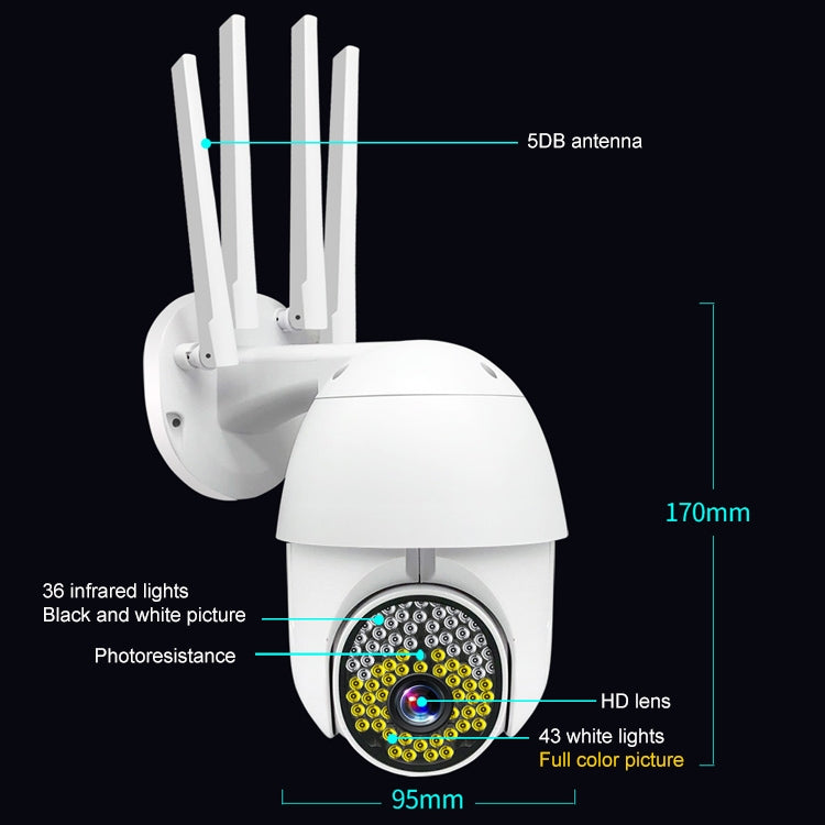 QX38 1080P WiFi High-definition Surveillance Camera Outdoor Dome Camera, Support Night Vision & Two-way Voice & Motion Detection