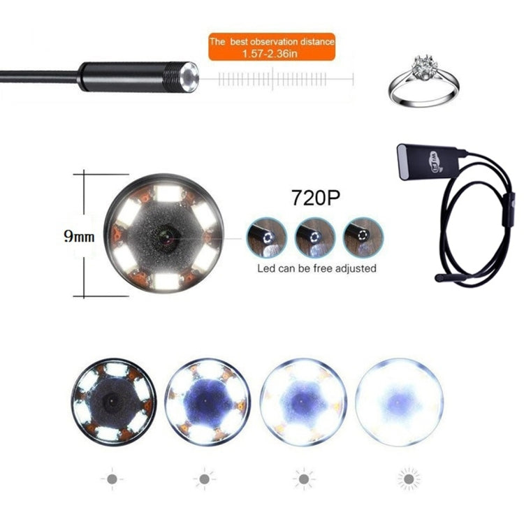 1.0MP HD Camera 30m Wireless Distance Metal WiFi Box Waterproof IPX67 Endoscope Snake Tube Inspection Camera with 6 LED for Android & iOS, Length: 1m, Lens Diameter: 9mm