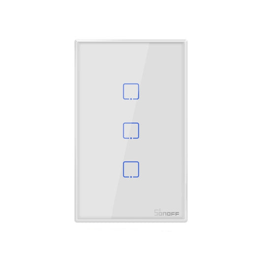 Sonoff T2 Touch 120mm Tempered Glass Panel Wall Switch Smart Home Light Touch Switch, Compatible with Alexa and Google Home, AC 100V-240V, US Plug