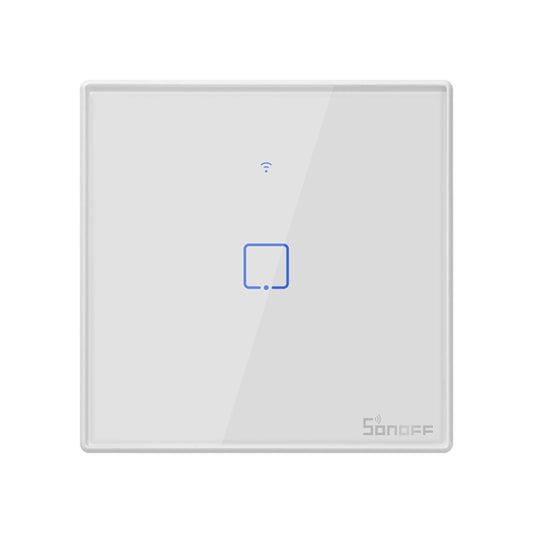 Sonoff T2 Touch 86mm Tempered Glass Panel Wall Switch Smart Home Light Touch Switch, Compatible with Alexa and Google Home, AC 100V-240V, EU Plug