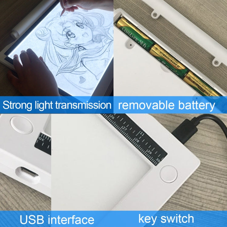 A4-19 6.5W Three Level of Brightness Dimmable A4 LED Drawing Sketchpad Light Pad with USB Cable