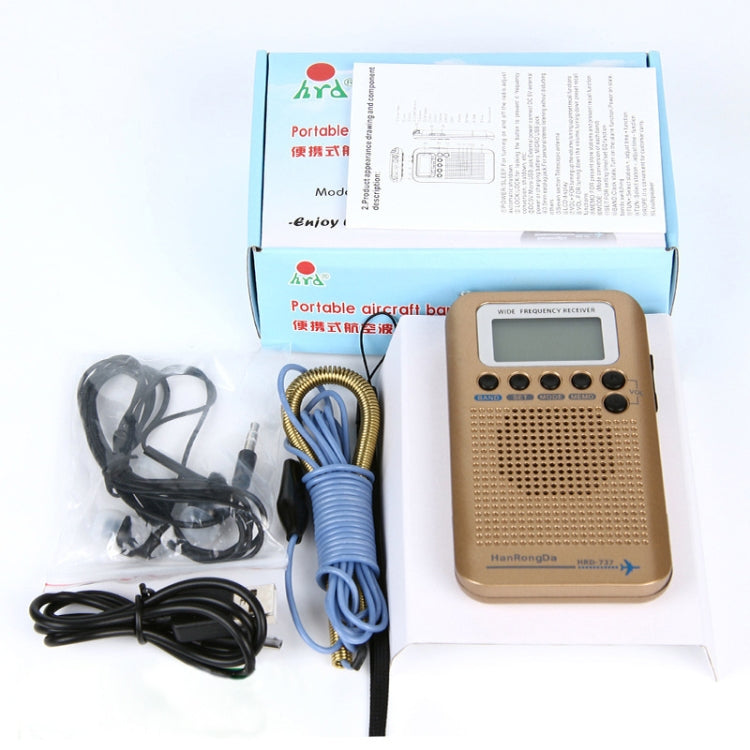 HRD-737 Portable Aircraft Band Radio Wide Frequency Receiver