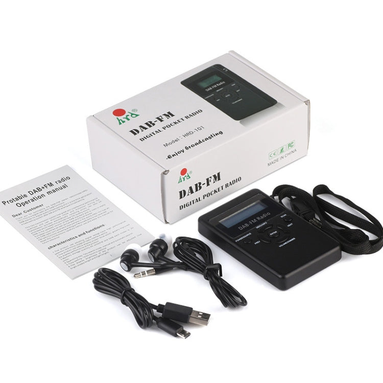 HRD-101 Portable Mini Digital DAB+FM Radio with Lanyard & Headset