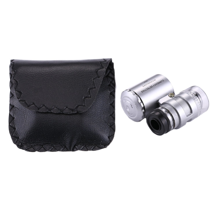 Mini Portable 60X Jewelry Appraisal Microscope with LED Light & Currency Detecting Function