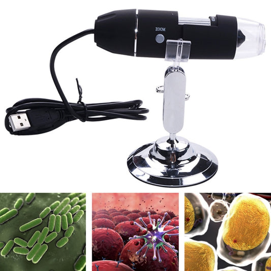 1000X Magnifier 0.3MP Image Sensor USB Digital Microscope with 8 LED & Professional Stand