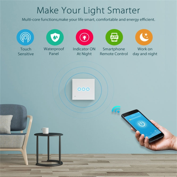NEO NAS-SC03W Wireless WiFi EU Smart Light Control Switch 3Gang