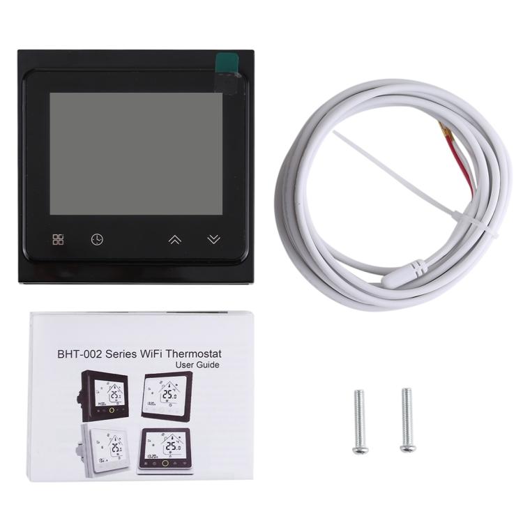 BHT-002GBLW 16A Load Electronic Heating Type LCD Digital Heating Room Thermostat with Sensor & Time Display, WiFi Control