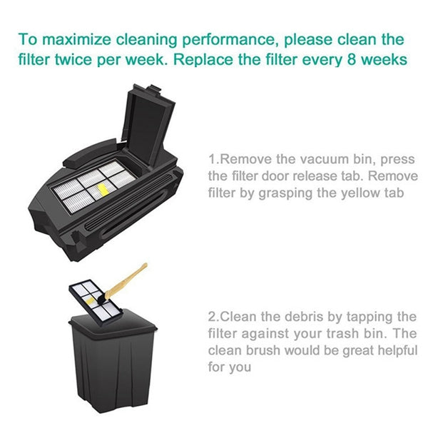 Sweeping Robot Accessories HEPA Filters for iRobot Roomba 8 / 9 Series Brushes Kits