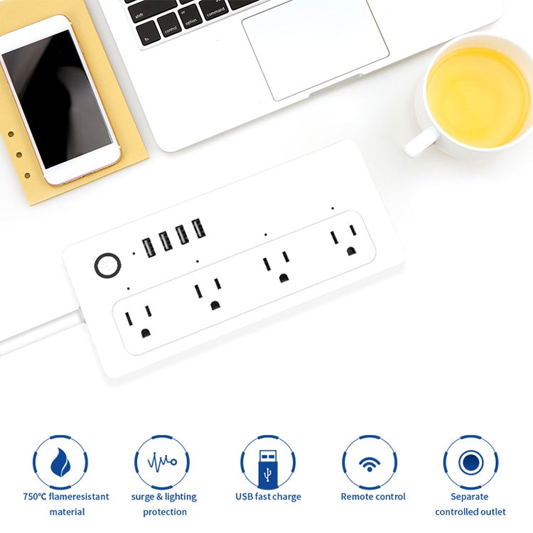 XS-A24 WiFi Smart Power Plug Socket Wireless Remote Control Timer Power Switch with USB Port, Compatible with Alexa and Google Home, Support iOS and Android, US Plug