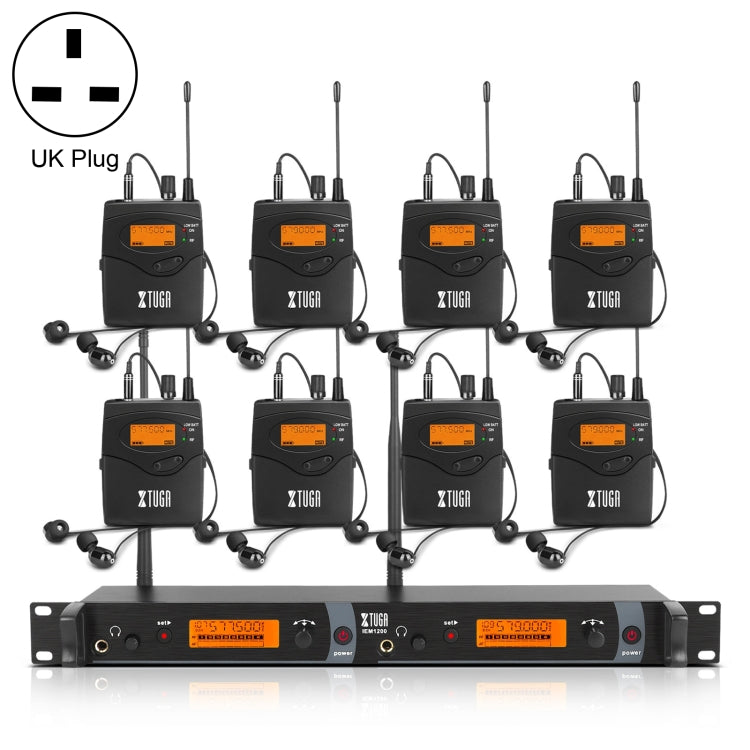 XTUGA IEM1200 Wireless Transmitter 8 Bodypack Stage Singer In-Ear Monitor System