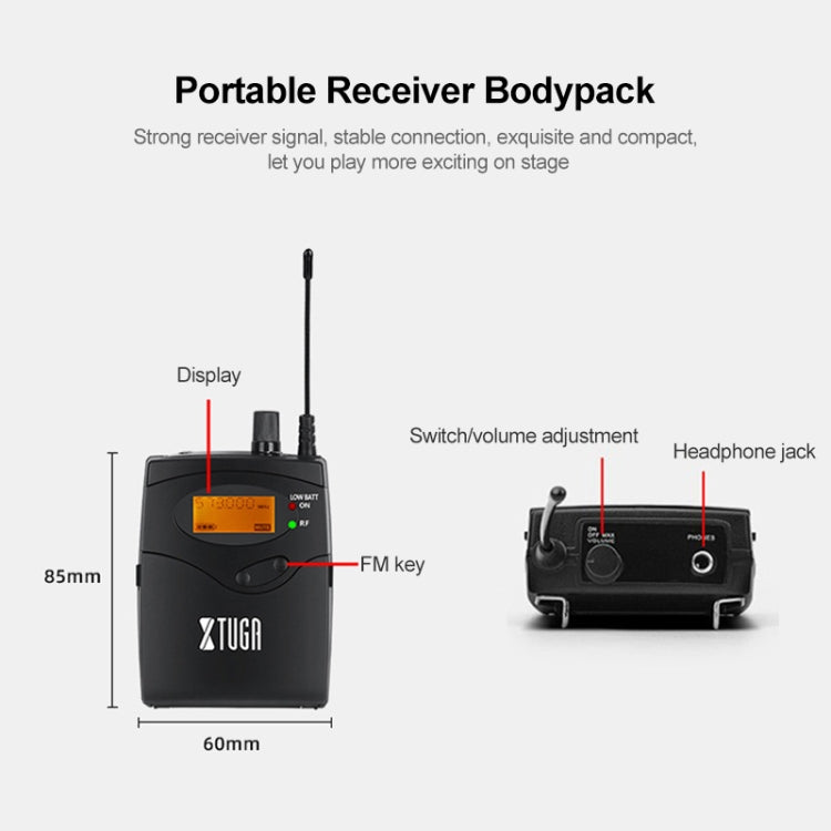 XTUGA IEM1200 Wireless Transmitter 10 Bodypack Stage Singer In-Ear Monitor System
