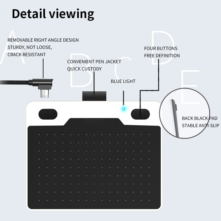 10Moons T503 Drawing Tablet Can Be Connected to mobile Phone Tablet with 8192 Passive Pen