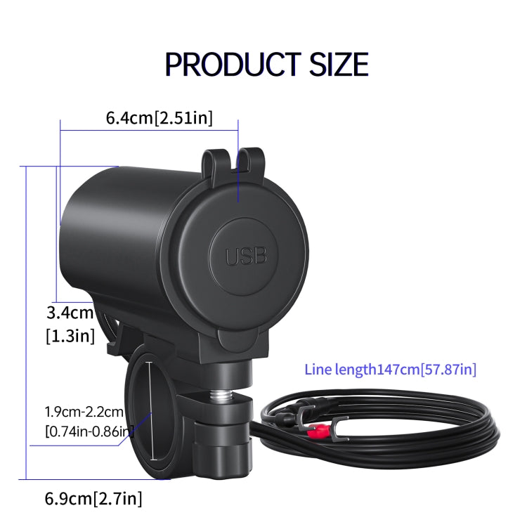 ZH-723F5 Car / Motorcycle QC3.0 Cell Phone Fast Charging Dual USB Car Charger