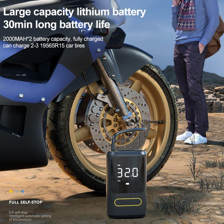 ATJ-8466 Portable Car Tire Air Pump Digital Display Wireless Electric Air Pump, Style: Lithium Battery