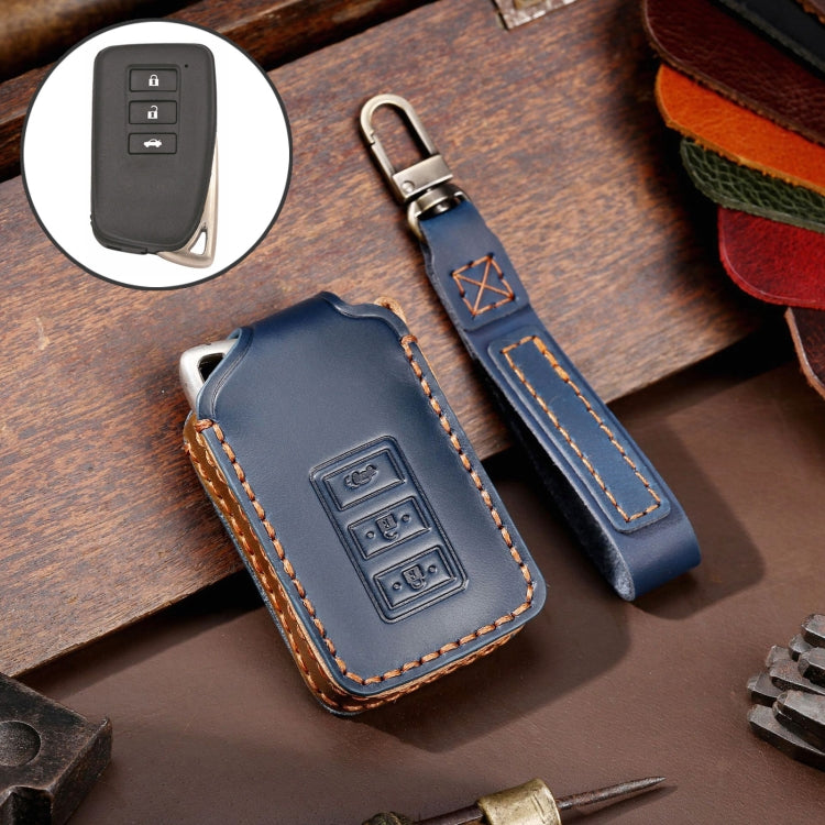 For Lexus 3-button Hallmo Car Cowhide Leather Key Protective Cover Key Case