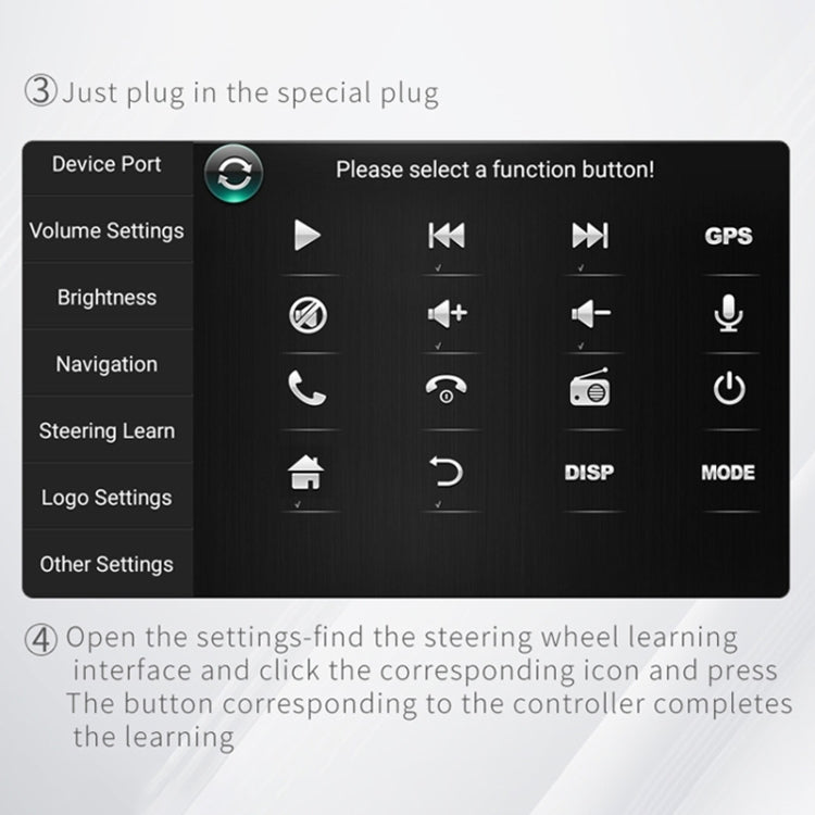 DQX-999A Multifunctional Steering Wheel Button Controller Car DVD Screen Wireless Remote Control