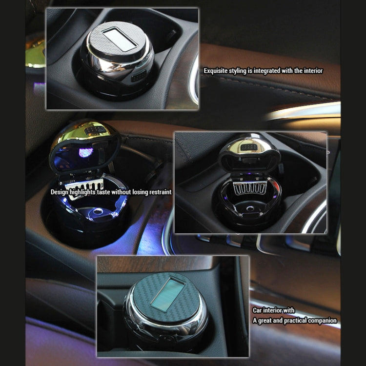 N12B Car Creative Ashtray Solar Power With Light And Cover Car Supplies