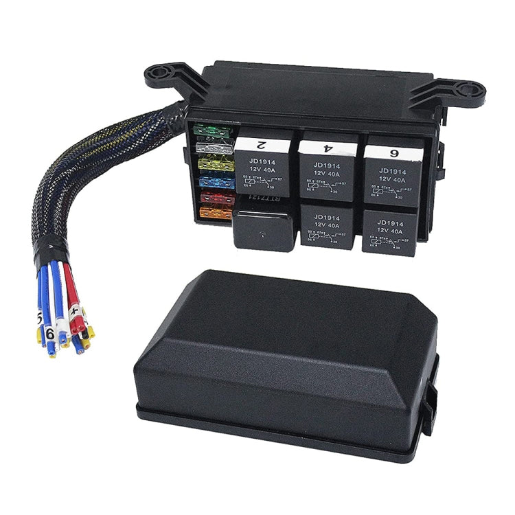 12V 5 Pin Car 6 Slots Waterproof Relay Fuse Box with Cable