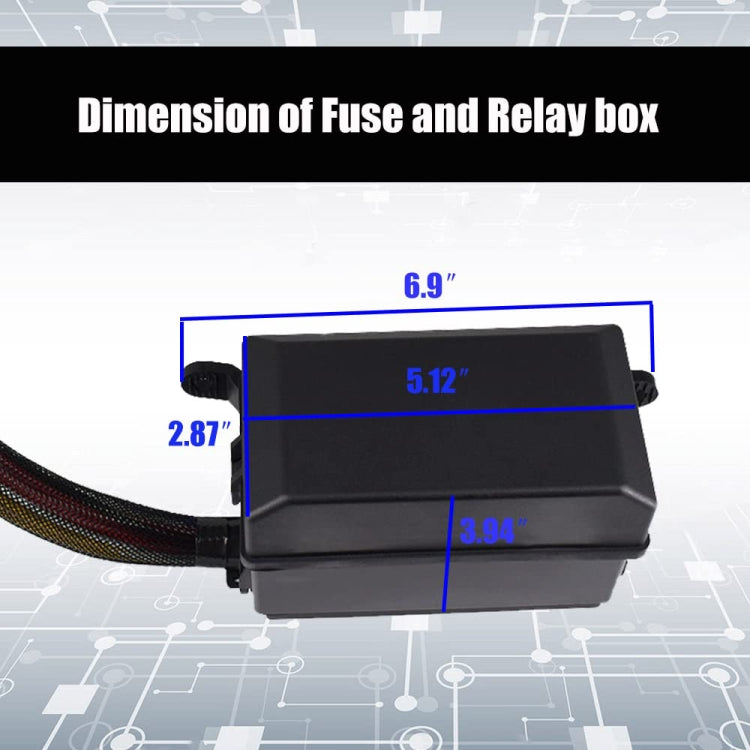 12V 5 Pin Car 6 Slots Waterproof Relay Fuse Box with Cable