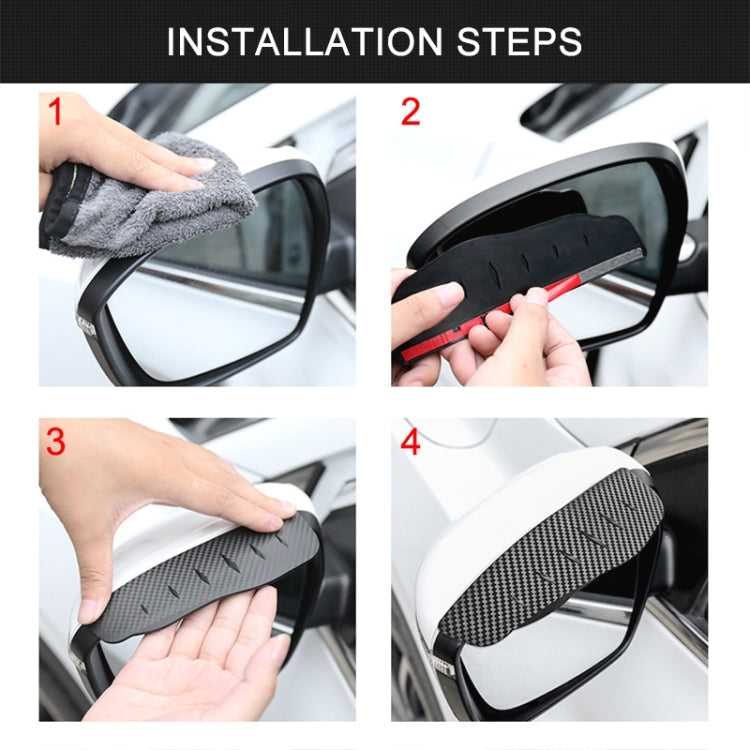 Car Rear View Mirror Rain Eyebrow Cover Catering Mirror PVC Carbon Fiber Pattern Rain Shield