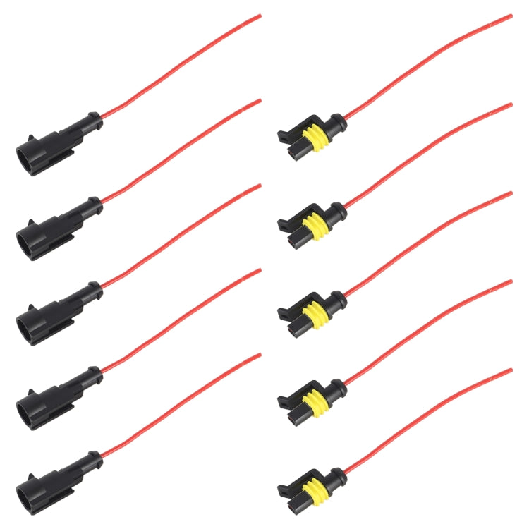 10pcs 1P Car Waterproof Plug Car Connector Plug-In, Length：10cm