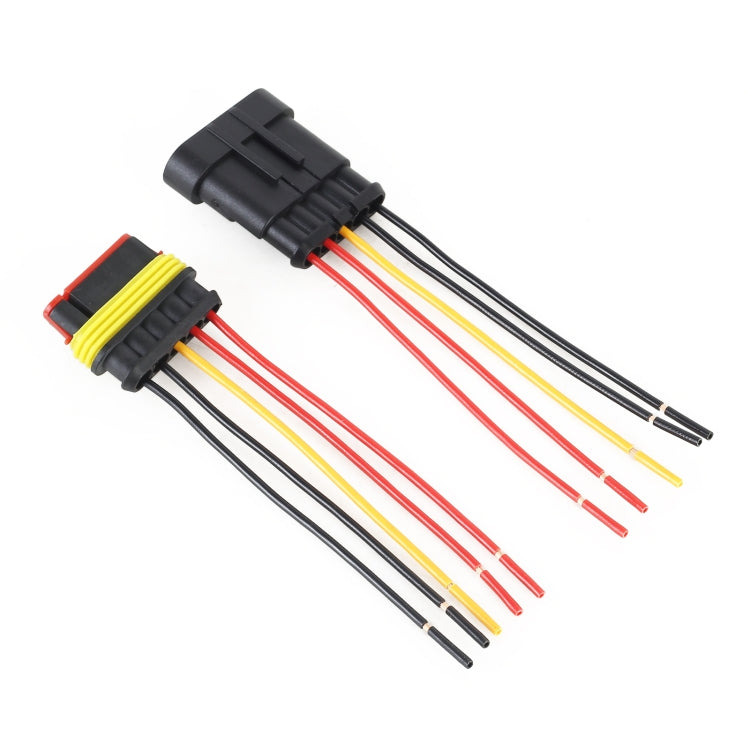 10pcs 4P Car Waterproof Plug Car Connector Plug-In, Length：10cm