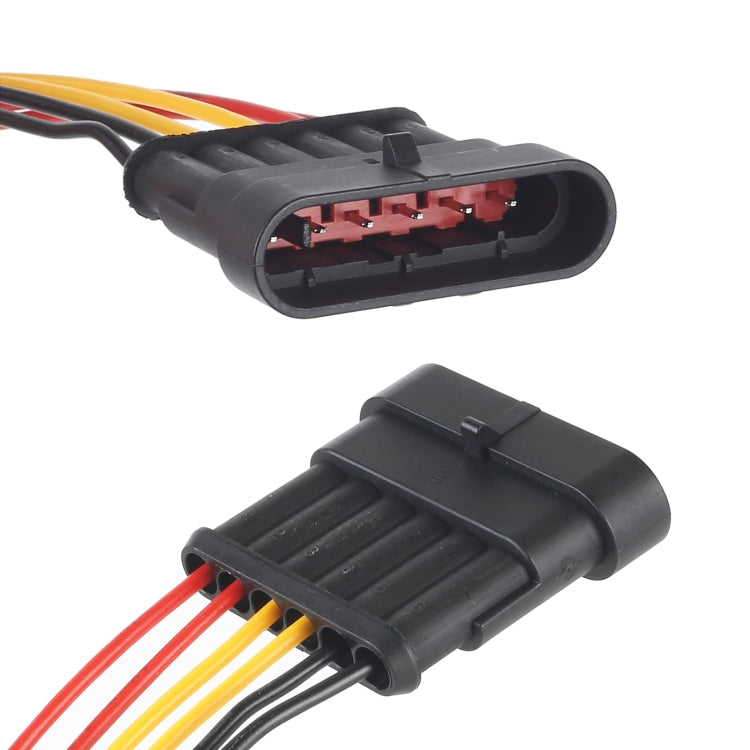 10pcs 5P Car Waterproof Plug Car Connector Plug-In, Length：10cm