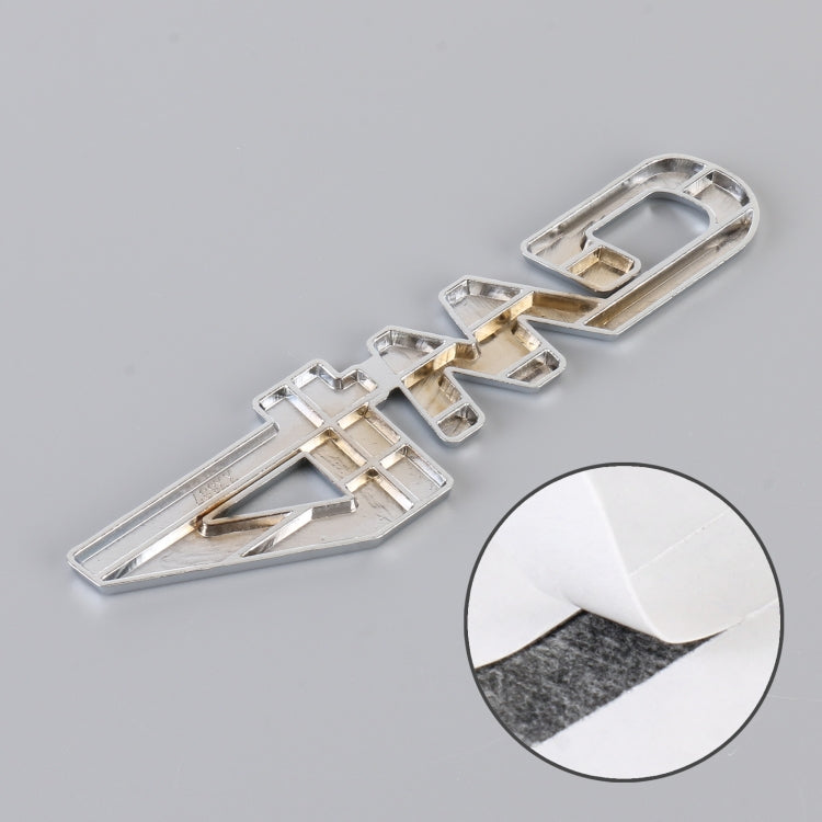 Car 4WD Personalized Aluminum Alloy Decorative Stickers, Size: 13x3.5x0.3cm