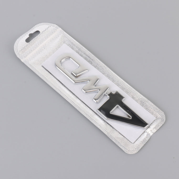 Car 4WD Personalized Aluminum Alloy Decorative Stickers, Size: 13x3.5x0.3cm