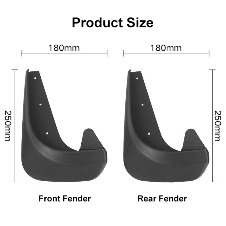 4pcs Car Auto Universal Soft Plastic Splash Flaps Mudguards Fender Guard