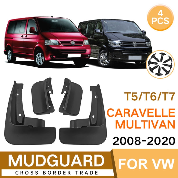 For Multivan Carvelle T5/T6 2008-2020 4pcs/Set Car Auto Soft Plastic Splash Flaps Mudguards Fender Guard