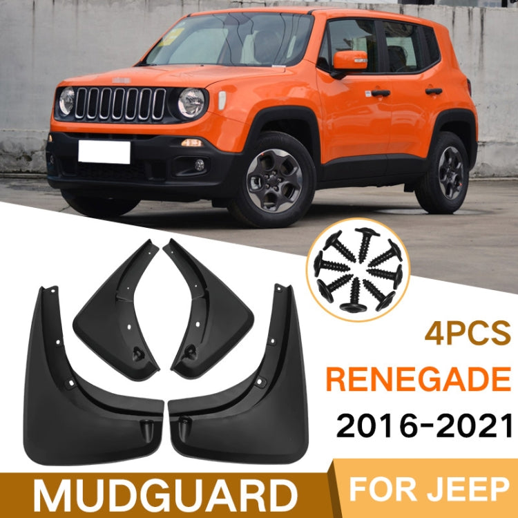 For Jeep Renegade 2008-2020 4pcs/Set Car Auto Soft Plastic Splash Flaps Fender Guard