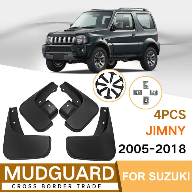 For Suzuki Jimny 2005-2018 4pcs/Set Car Auto Soft Plastic Splash Flaps Fender Guard