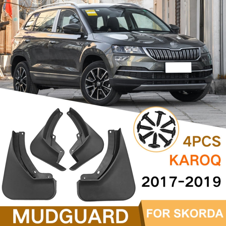 For Skoda KAROQ 2017-2023 4pcs/Set Car Auto Soft Plastic Splash Flaps Fender Guard