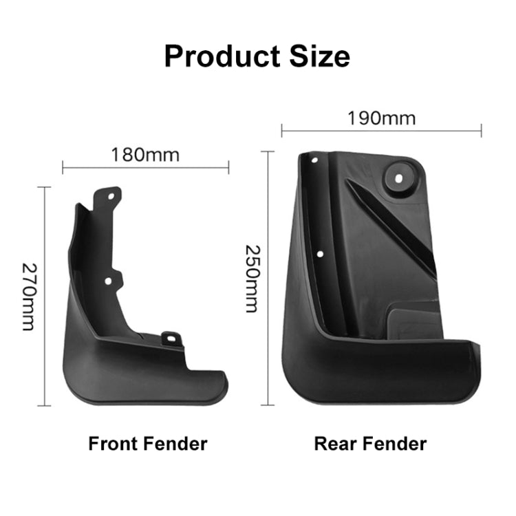 For Toyota Yaris X 2020-2023 4pcs/Set Car Auto Soft Plastic Splash Flaps Fender Guard