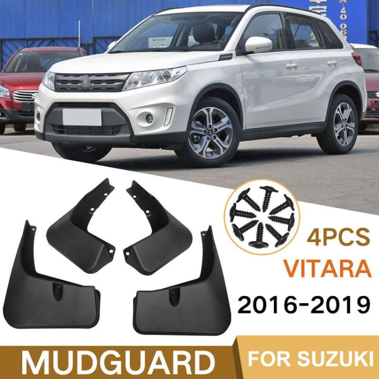 For Suzuki VITARA  2016-2019 4pcs/Set Car Auto Soft Plastic Splash Flaps Fender Guard