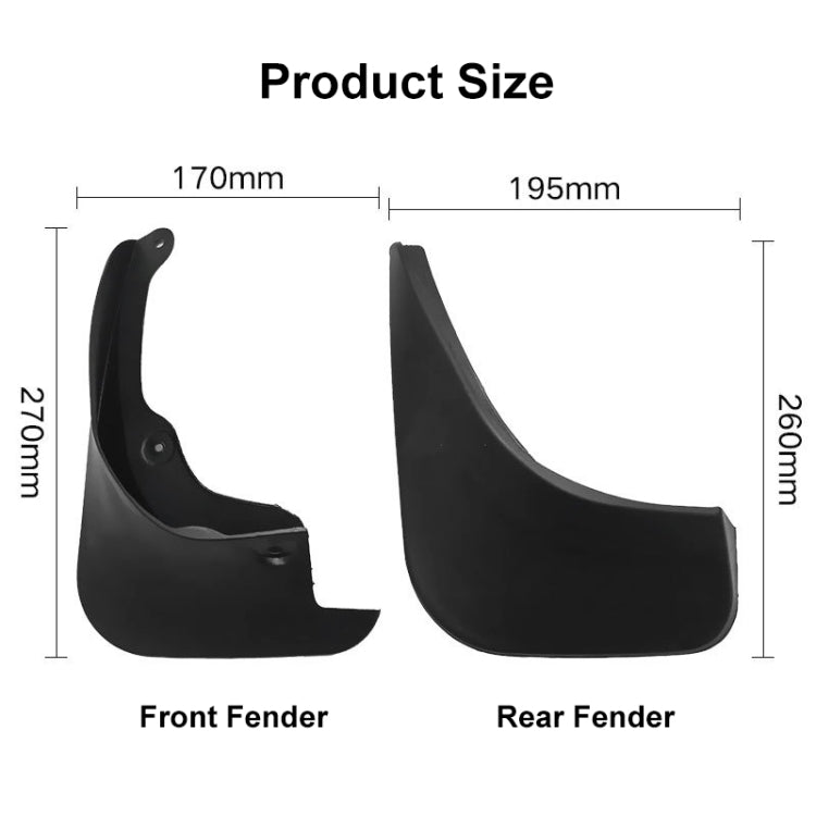 For Toyota Yaris 2006-2011 4pcs/Set Car Auto Soft Plastic Splash Flaps Fender Guard
