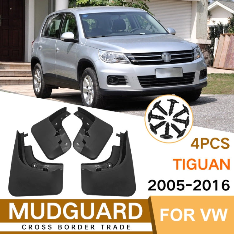 For Volkswagen Tiguan 2005-2016 4pcs/Set Car Auto Soft Plastic Splash Flaps Fender Guard