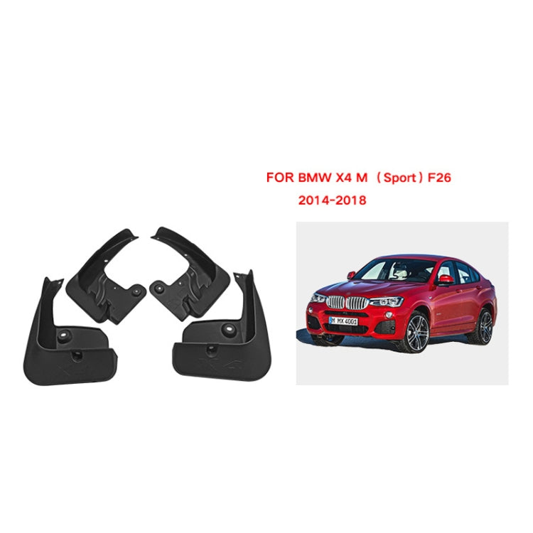 For BMW X4 M Sports F26 2014-2018 4pcs/Set Car Auto Soft Plastic Splash Flaps Fender Guard
