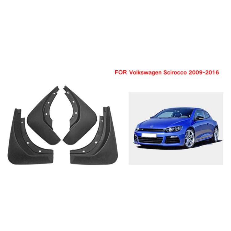 For Volkswagen Scirocco 2009-2016 4pcs/Set Car Auto Soft Plastic Splash Flaps Fender Guard
