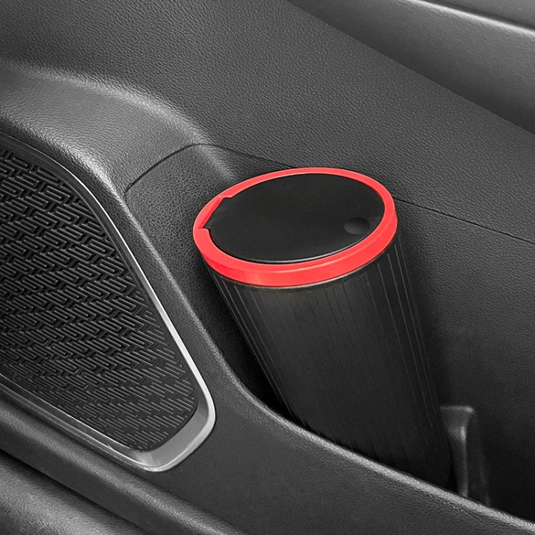 DM-143 Car Armrest Box Storage Box Car Round Trash Can With Lid
