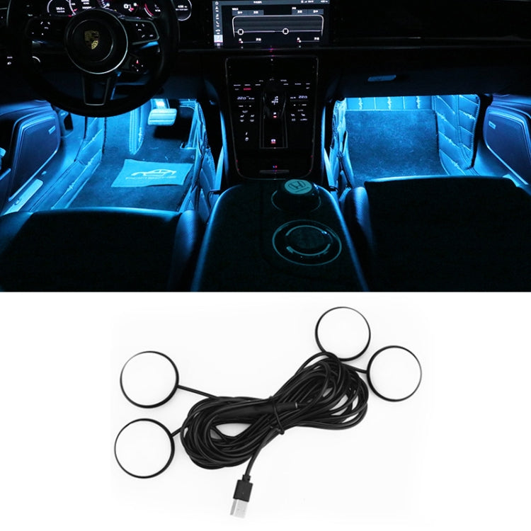 Car 4 in 1 USB RGB Foot LED Atmosphere Light