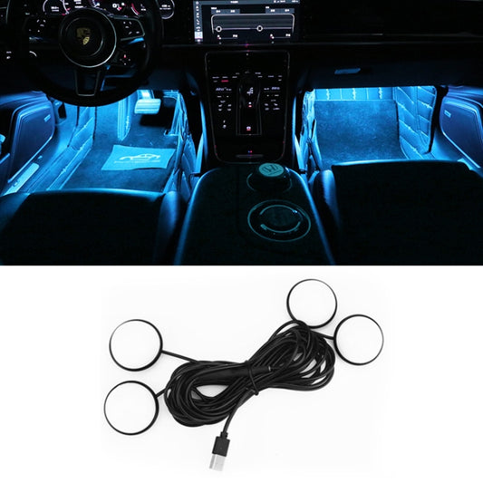Car 4 in 1 USB RGB Foot LED Atmosphere Light