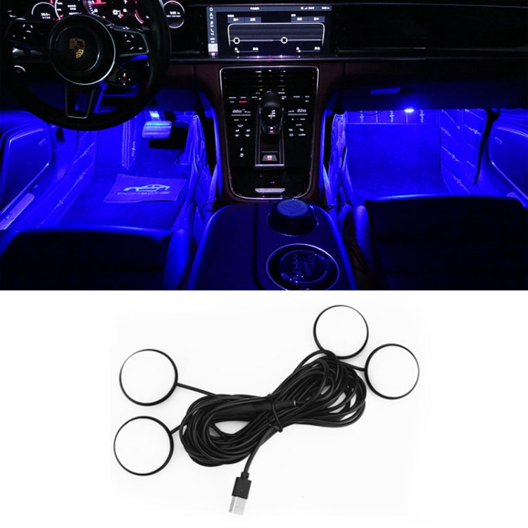 Car 4 in 1 USB RGB Foot LED Atmosphere Light