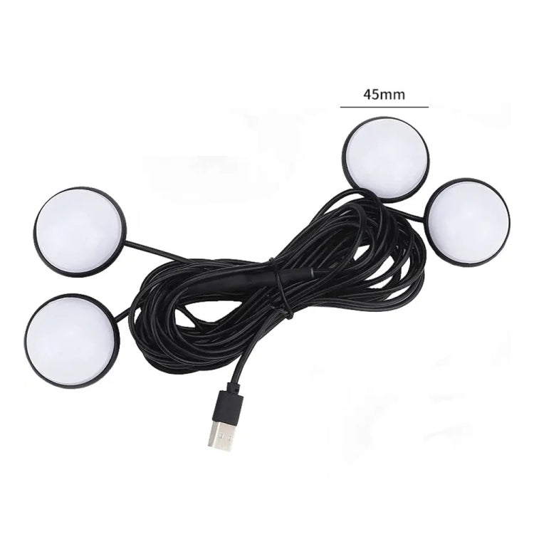 Car 4 in 1 USB RGB Foot LED Atmosphere Light