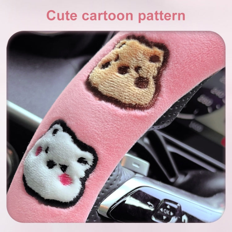 Round Style Car Universal Cartoon Pattern Plush Warm Anti-skid Steering Wheel Cover, Diameter: 38cm