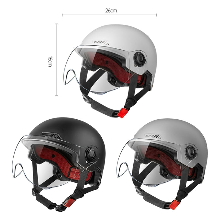 BY-1292 Unisex Motorcycle Frosted Protective Short Mirror Half Helmet